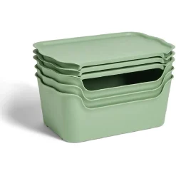 Lot de 3 boîtes de rangement 15L avec couvercle plastique 39x25xH16cm