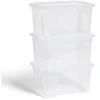 Lot de 3 box 4,5L plastique transparent 26x18,8x20,4cm