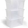Lot de 3 box 43L plastique transparent 56x39,5x35,5cm