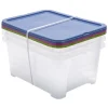 Lot de 3 box 24L plastique transparent 44,5x34x33cm