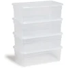 Lot de 4 box 11L plastique transparent