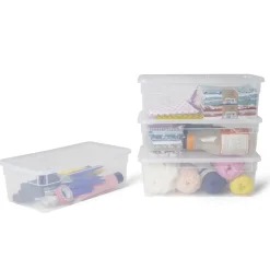 Lot de 4 box 11L plastique transparent