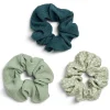 Lot de 3 chouchous scrunchies verts
