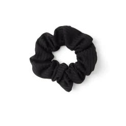 Lot de 8 chouchous scrunchies polyester côtelé noir