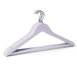 Lot de 5 cintres en bois et métal 44,5x23cm - 4 coloris