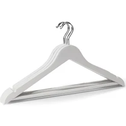 Lot de 5 cintres en bois et métal 44,5x23cm - 4 coloris