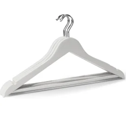 Lot de 5 cintres en bois et métal 44,5x23cm - 4 coloris