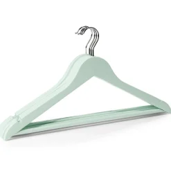 Lot de 5 cintres en bois et métal 44,5x23cm - 4 coloris