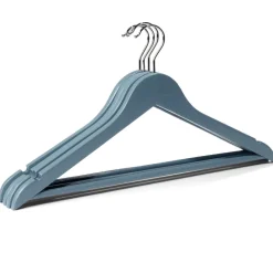 Lot de 5 cintres en bois et métal 44,5x23cm - 4 coloris