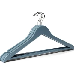 Lot de 5 cintres en bois et métal 44,5x23cm - 4 coloris