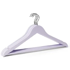 Lot de 5 cintres en bois et métal 44,5x23cm - 4 coloris