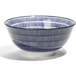 Lot de 4 coupelles 300ml porcelaine Ø15cm bleu et blanc