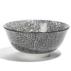 Lot de 4 coupelles 300ml porcelaine Ø15cm noir et blanc