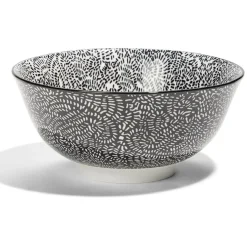 Lot de 4 coupelles 300ml porcelaine Ø15cm noir et blanc