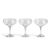 Lot de 3 coupes de champagne en verre 27cl