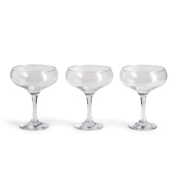 Lot de 3 coupes de champagne en verre 27cl