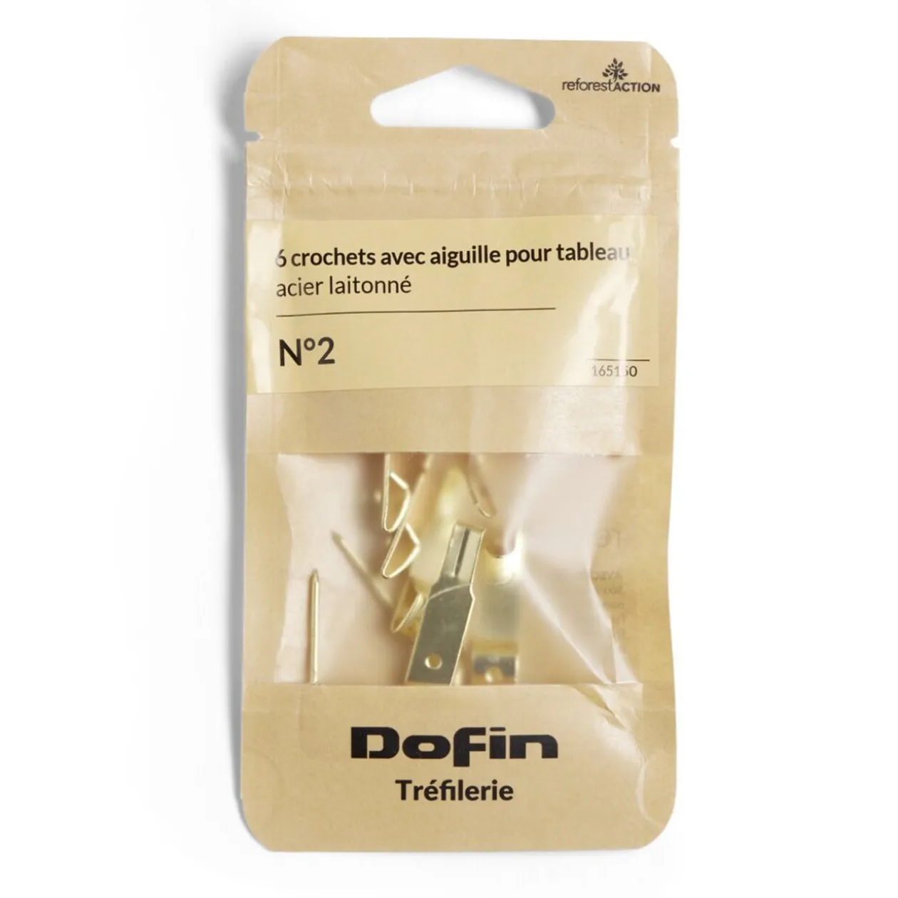Lot de 6 crochets N°2 pour tableau avec aiguille