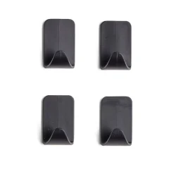 Lot de 4 crochets noir mat