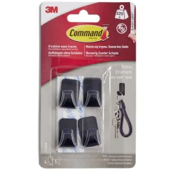 Lot de 4 crochets noir mat