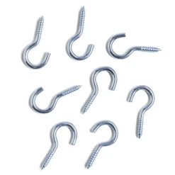 Lot de 8 crochets ouverts gris Ø3,5x20mm