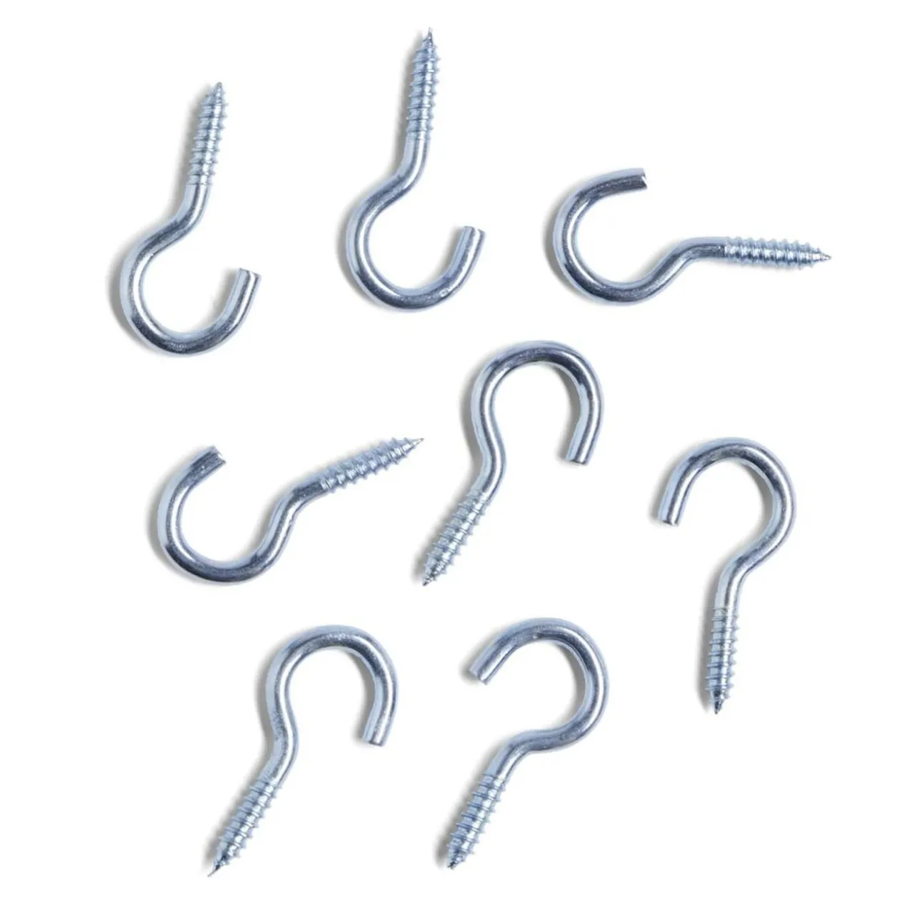 Lot de 8 crochets ouverts gris Ø3,5x20mm