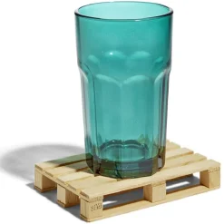 Lot de 4 dessous de verre en bois style palette 12x8xH2cm