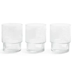 Lot de 3 gobelets en verre empilables 32,5cl