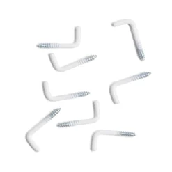Lot de 8 gonds à vis blanc 2,5x25mm