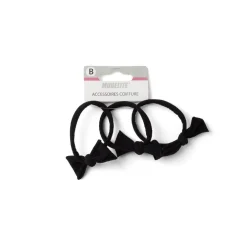 Lot de 3 élastiques à cheveux avec noeud papillon polyester noir