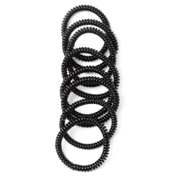 Lot de 8 élastiques à cheveux spirale caoutchouc noir