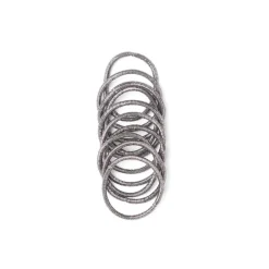 Lot de 15 élastiques à cheveux polyester noir et fil métallique argenté