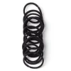 Lot de 15 élastiques à cheveux basiques polyester noir