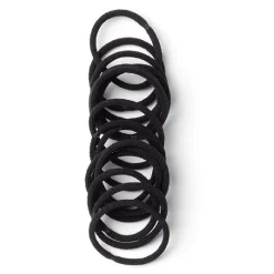Lot de 15 élastiques à cheveux basiques polyester noir