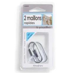 Lot de 2 maillons rapides en acier zingué - 50 mm N°5