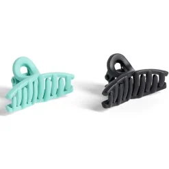 Lot de 2 mini pinces à cheveux uni bleu et uni noir