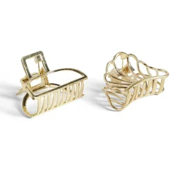 Lot de 2 mini pinces à cheveux métal doré