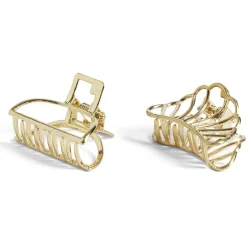 Lot de 2 mini pinces à cheveux métal doré