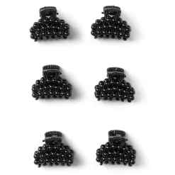 Lot de 10 mini pinces cheveux papillon noir brillant L2cm