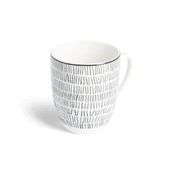 Lot de 4 mugs 200ml porcelaine Ø8,8x10,4cm noir et blanc