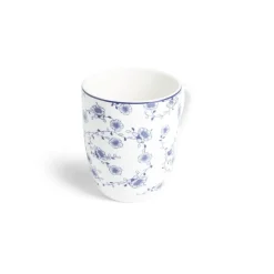 Lot de 4 mugs 200ml porcelaine Ø8,8x10,4cm bleu et blanc
