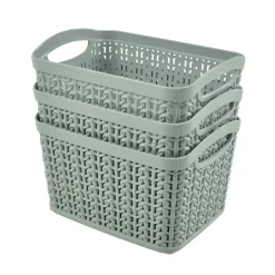 Lot de 3 panières de rangement polypropylène 16,5x16,5cm