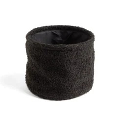 Lot de 3 panières en laine bouclée noir