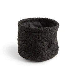Lot de 3 panières en laine bouclée noir