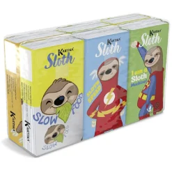 Lot de 6 paquets de mouchoirs en papier à 4 plis motif paresseux