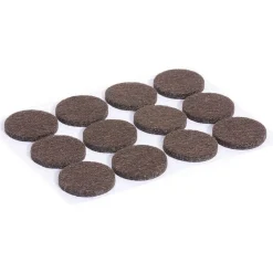 Lot de 12 patins en feutre adhésif marron - Ø22 mm