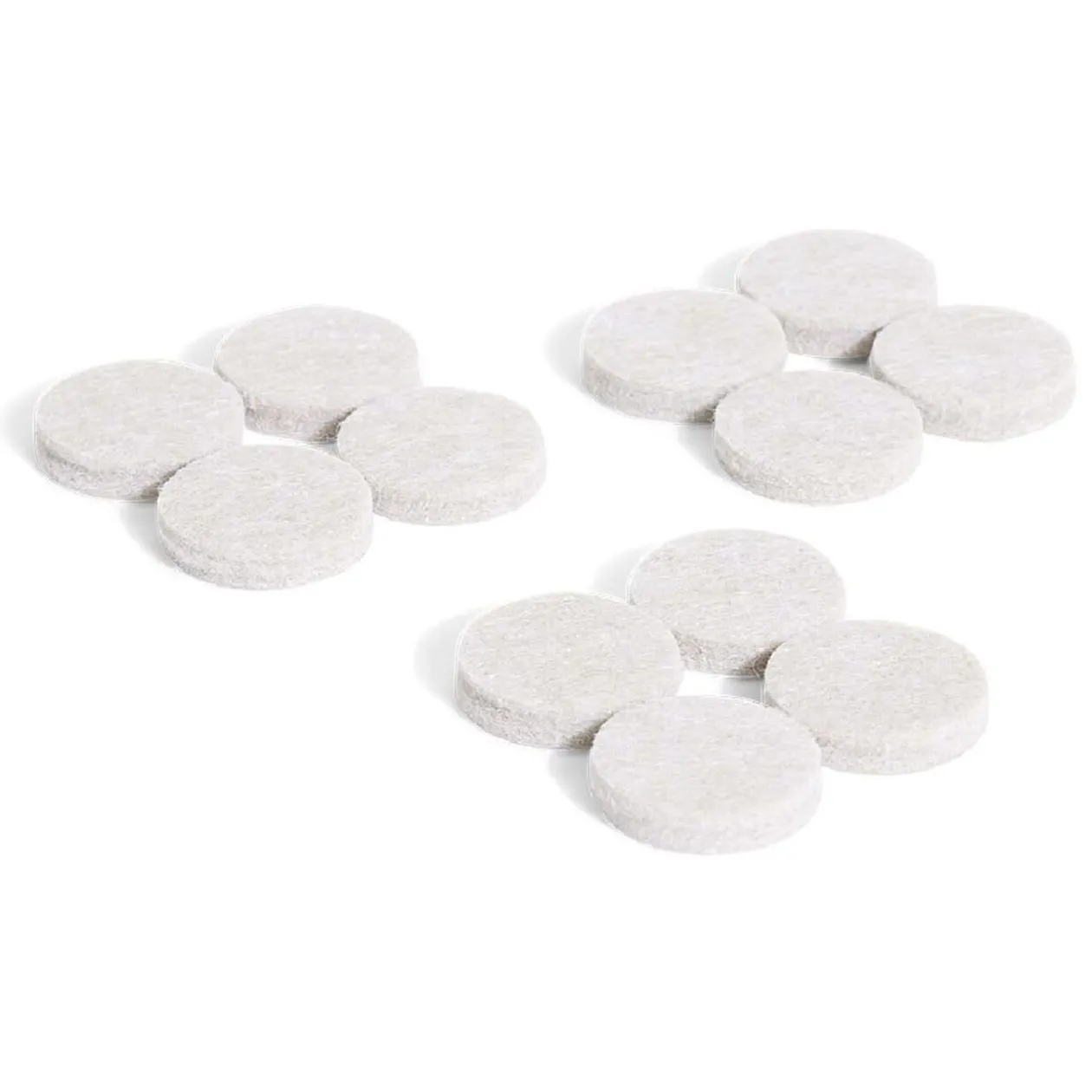 Lot de 12 patins en feutre adhésif ultra puissant beige - Ø22 mm