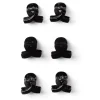 Lot de 6 pinces à cheveux effet noué plastique noir brillant 2cm