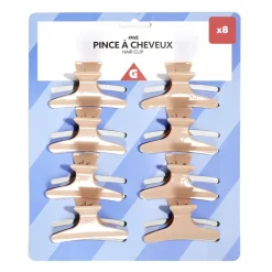 Lot de 8 pinces à cheveux noir ou rose - 2 coloris