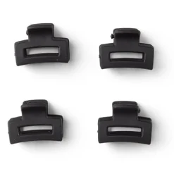 Lot de 4 pinces à cheveux plastique noir mat 2cm