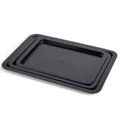 Lot de 3 plaques à four métal noir 38/43/48x29cm